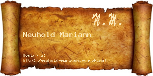 Neuhold Mariann névjegykártya